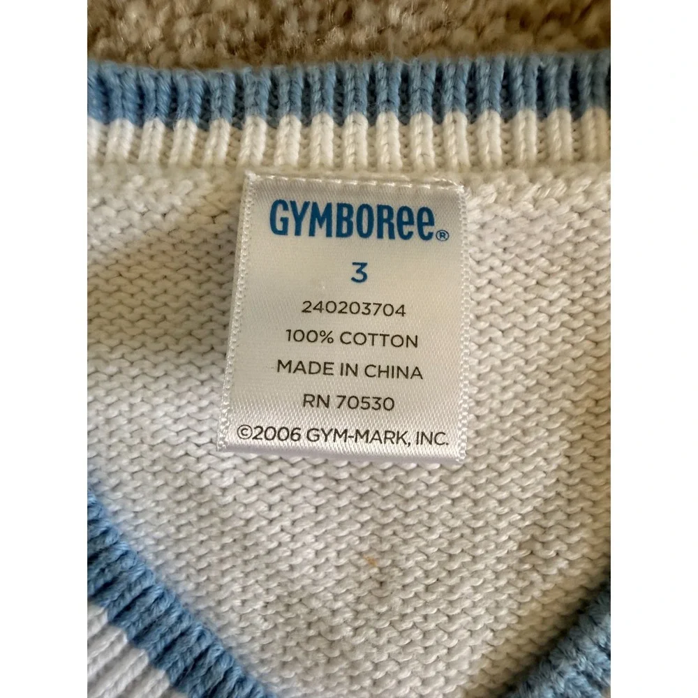 Gymboree Country Club Boys Argyle V-Neck Sweater Vest White Blue Green Sz 3 2006